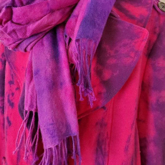 Winter cape Pea Coat Purple navy large XXL plus 12 14 16 18 pink black tie dyed - Picture 11 of 15